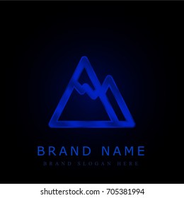 Mountains blue chromium metallic logo