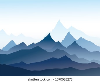 Mountains blue lanscape