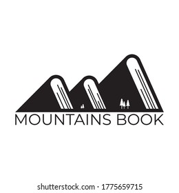 mountains and books logo vector illustration
