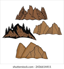 Mountains bundle art  Natural Mountains File, Silhouette Mountain 
