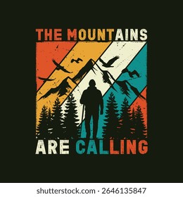 The Mountains Are Calling Adventure Poster