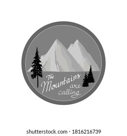 mountains are calling logo on the white background