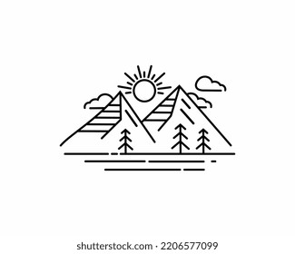 Las montañas están llamando y debo ir con insignia en línea plana