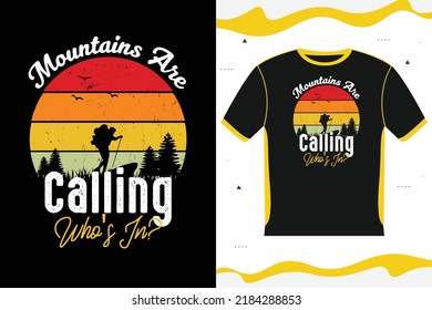 Berge rufen an, die im T-Shirt-Design sind