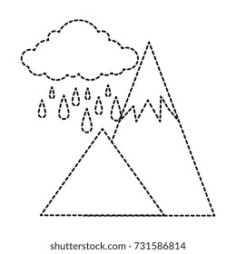 mountains camp with cloud rainy