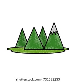 mountains camp isolated icon