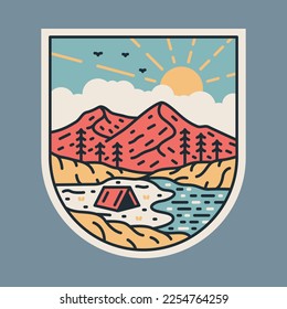 Mountains and camping graphic illustration vector art t-shirt design