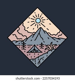 Mountains and camping graphic illustration vector art t-shirt design