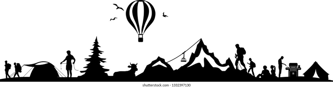 Mountains Camping Hiking