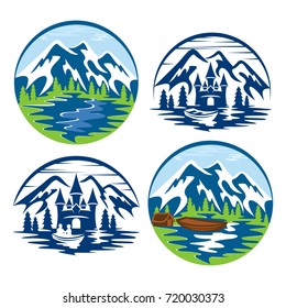 Mountains in a circle logo