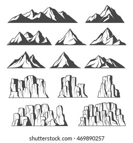 Mountains   cliffs icons