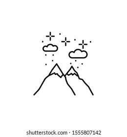 Mountains cloud snow icon. Simple line, outline vector of winter vacation icons for ui and ux, website or mobile application