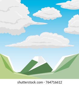 mountains and clouds design 