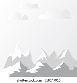Mountains and clouds with shadows,vector design.