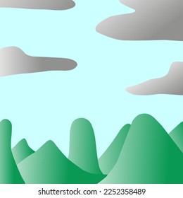 Mountains and clouds vector illustration. Illustration of a beautiful landscape. For wallpapers.