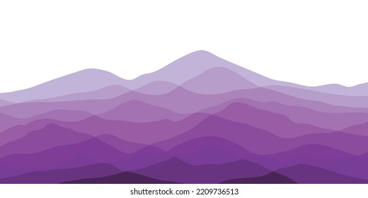 Mountains Color, Translucent Waves, Abstract Glass Shape, Modern Background, Design Vector Illustration