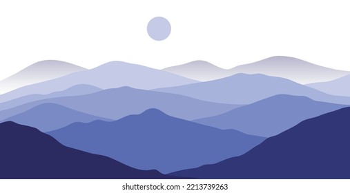 Mountains Color, Translucent Waves, Abstract Glass Shape, Modern Background, Design Vector Illustration