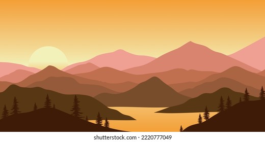 Mountains Color, Translucent Waves, Abstract Glass Shape, Modern Background, Design Vector Illustration