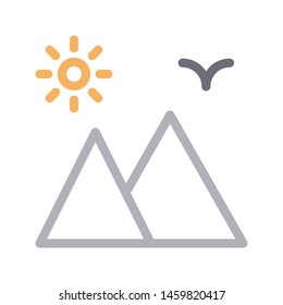 mountains colour line vector icon