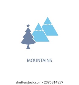 mountains concept line icon. Simple element illustration. mountains concept outline symbol design.