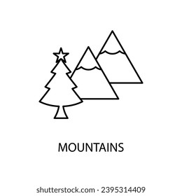 mountains concept line icon. Simple element illustration. mountains concept outline symbol design.
