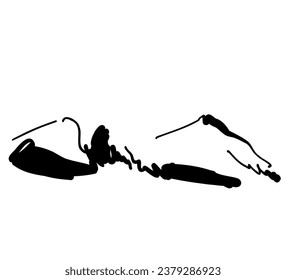 Mountains contour. Hand drawn abstract peaks