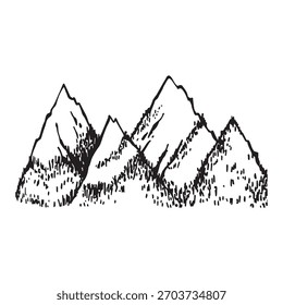 Montanhas cobertas de coníferas