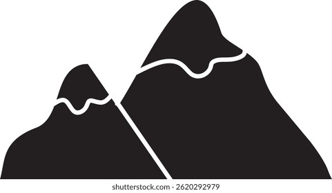 Mountains covered with white snow.