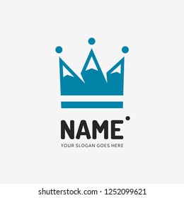 The mountains and crown form. Vector logo design. Business concept icon.