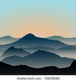 mountains at dawn