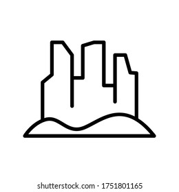 Mountains in desert icon. Simple line, outline vector elements of wilderness icons for ui and ux, website or mobile application