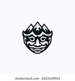 Mountains devil mask logo for sale.
