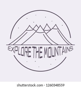 Mountains. Doodle emblem