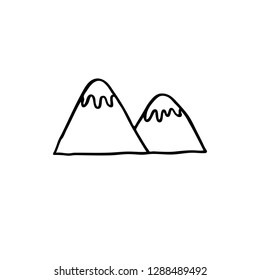 mountains doodle icon
