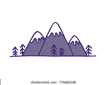mountains doodle icon