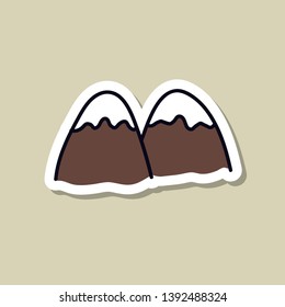 mountains doodle icon, vector illustration