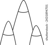 Mountains Doodle Landscape Vector Illustration
