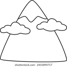 Montañas Doodle Paisaje Ilustración Vectorial
