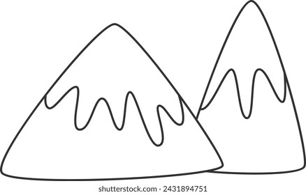Mountains Doodle Landscape Vector Illustration