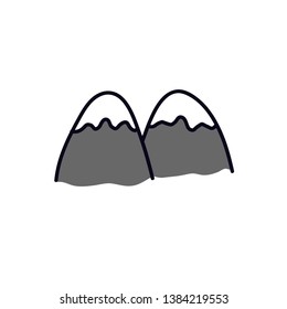 mountains doodle line vector icon