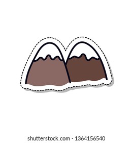 mountains doodle sticker icon