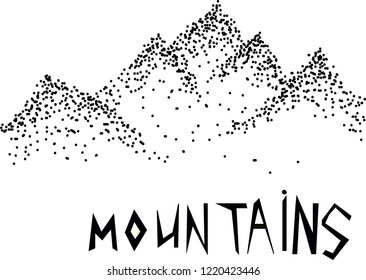 mountains are drawn as black dots