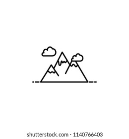 the mountains dusk style icon. Element of travel icon for mobile concept and web apps. Thin line the mountains dusk style icon can be used for web and mobile on white background