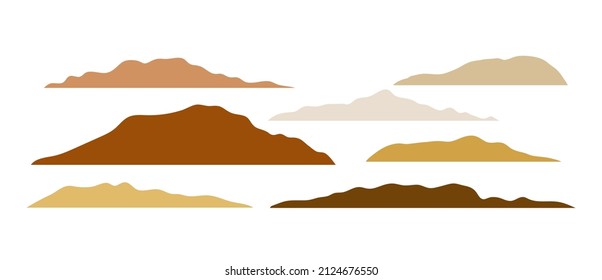 mountains earth tone vector set