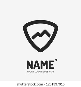 The mountains emblem form. Vector logo design. Business concept icon.