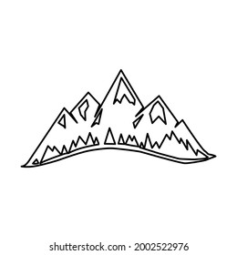 mountains emblem on a white background, vector illustration