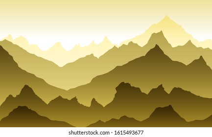 mountains eps 10 illustration background View of brown - vector