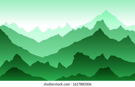 mountains eps 10 illustration background View of green - vector