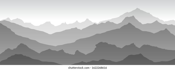 mountains eps 10 illustration background View of grey - vector art