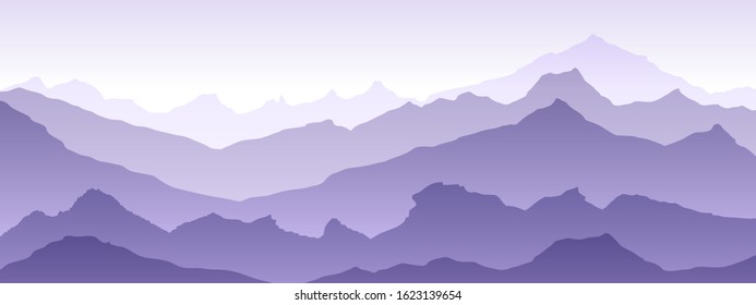 mountains eps 10 illustration background View of violet - vector art